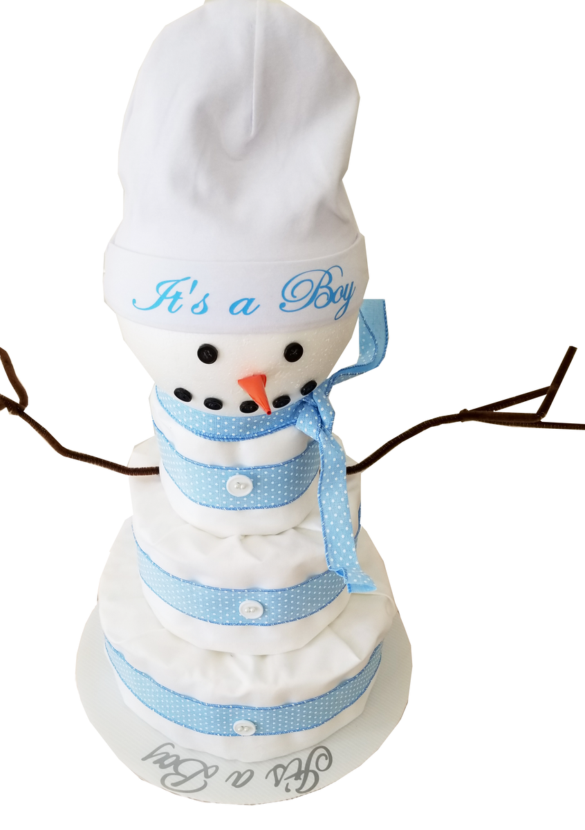 Snowman diaper hot sale cake