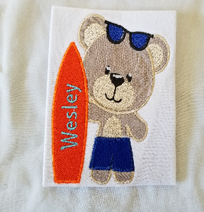 A Bear and his Board Embroidered Shirt