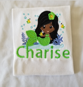 My Little Mermaid Embroidered Shirt