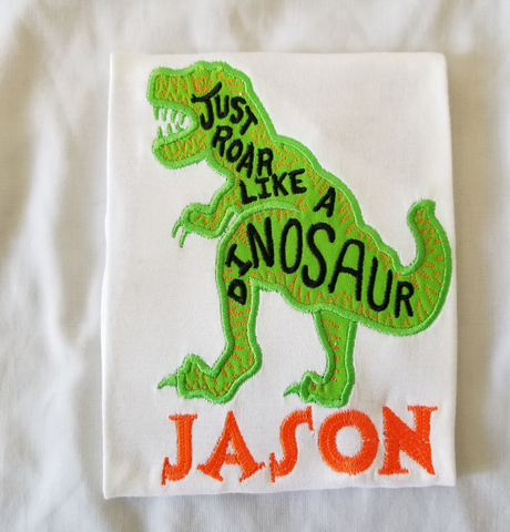 Roar Like a Dino Embroidered Shirts