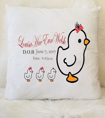 Mom and her Chicks keepsake pillow
