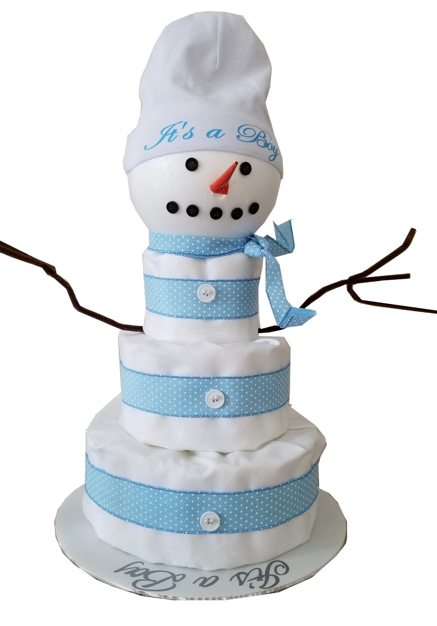 Snowman diaper deals cake