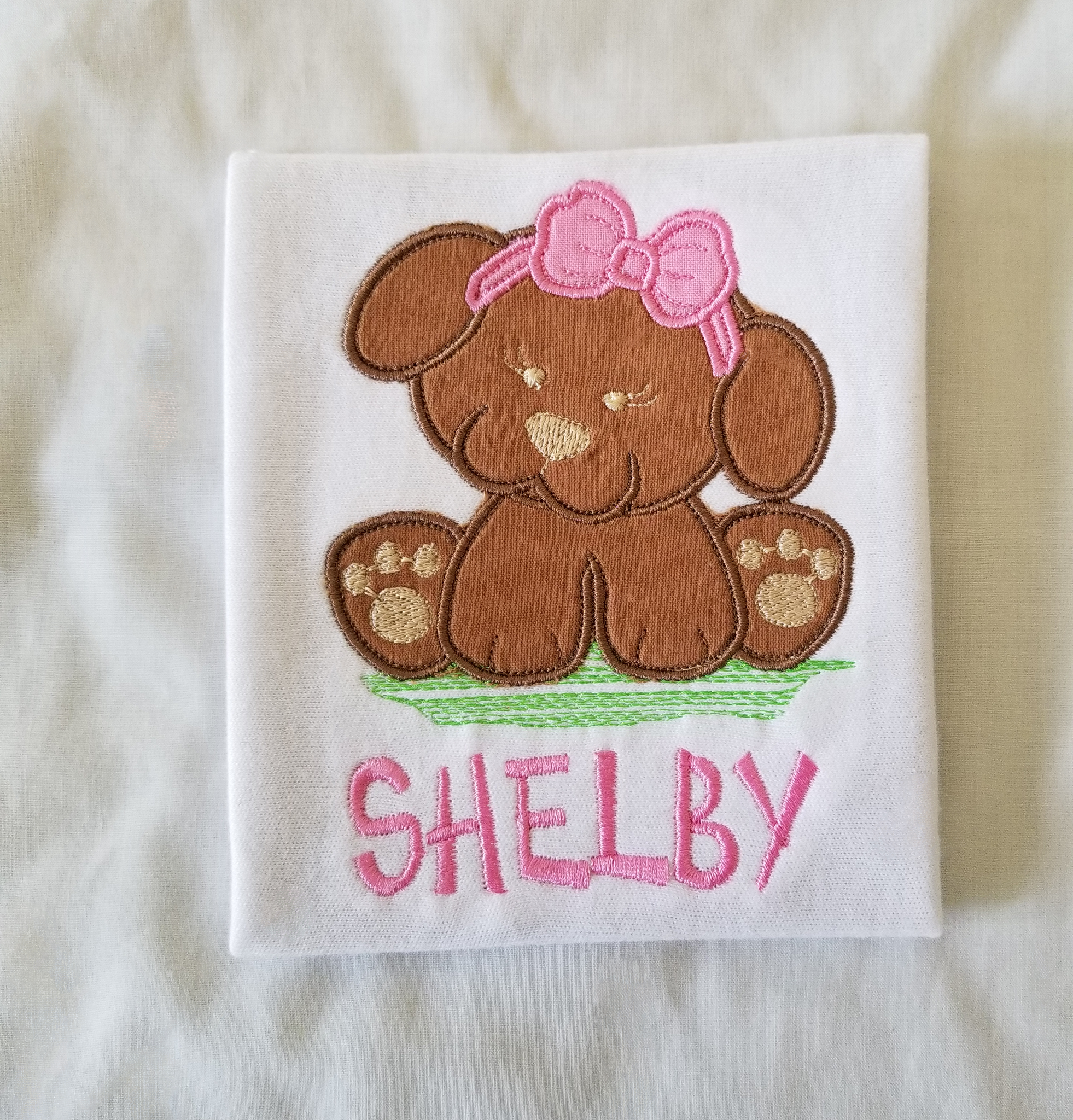 My Little Girlie Puppy Embroidered Shirt