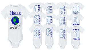 Boys Monthly Onesie Set