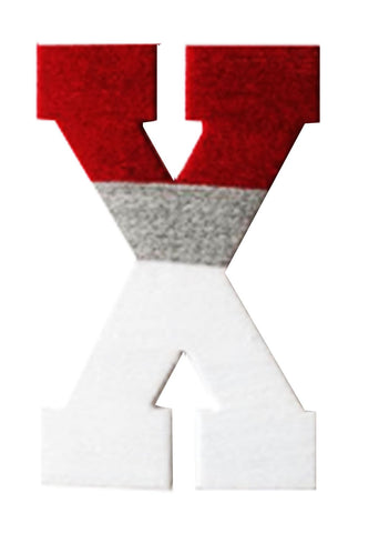 Red,Grey & White Yarn Letter
