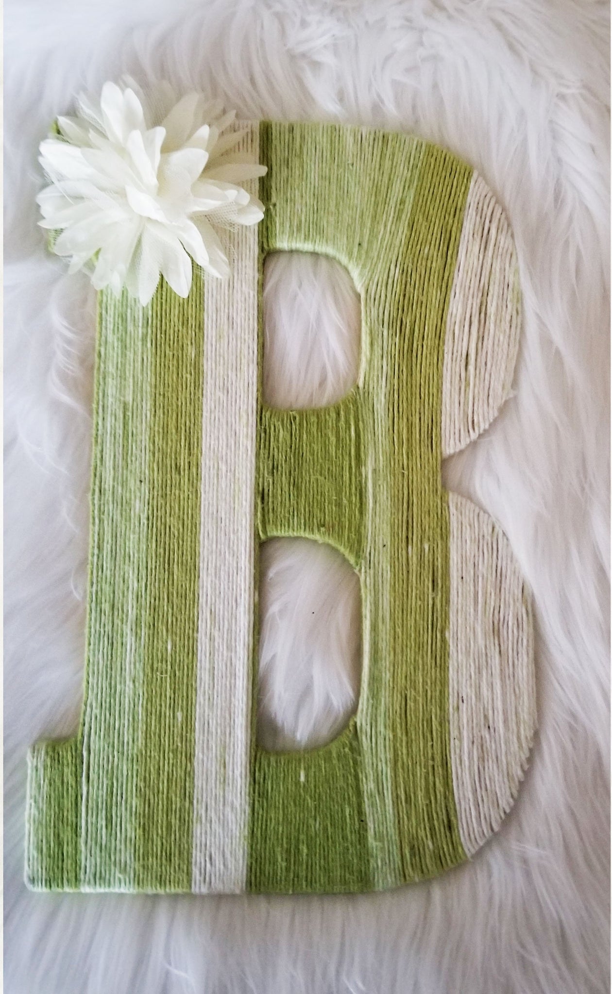 Green Ombre Yarn Covered Letter